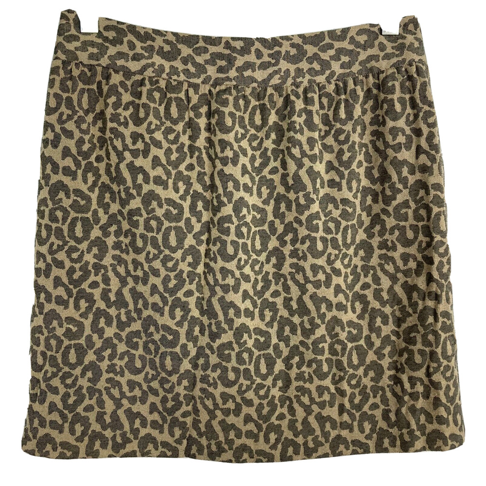 Banana Republic Skirt Womens Sz 2 Beige Leopard Pencil Mini Lined Soft Career
